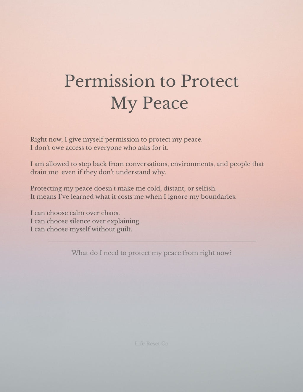 Permission to Distance – 5-Page Printable Reflection Set (Digital PDF)