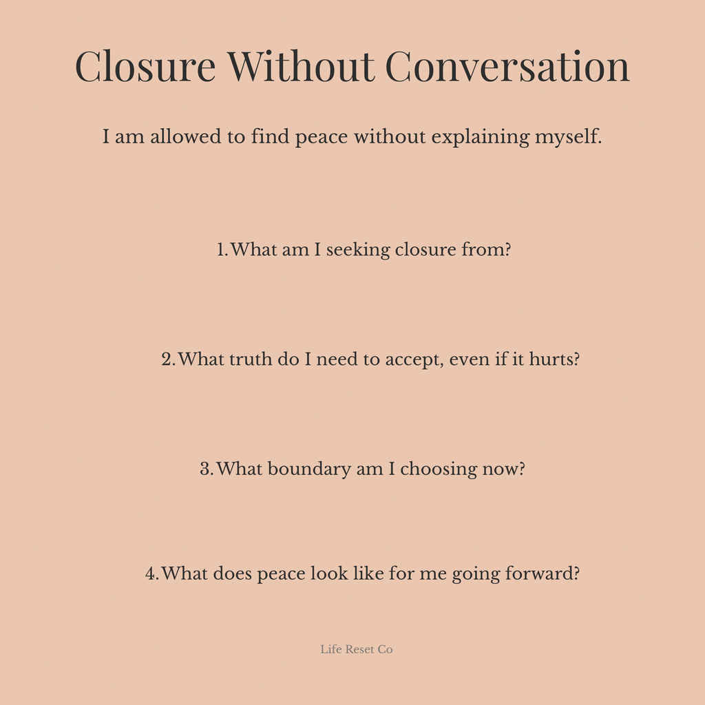 Closure Without Conversation – A 5-Page Digital Reflection Journal (Digital Download)