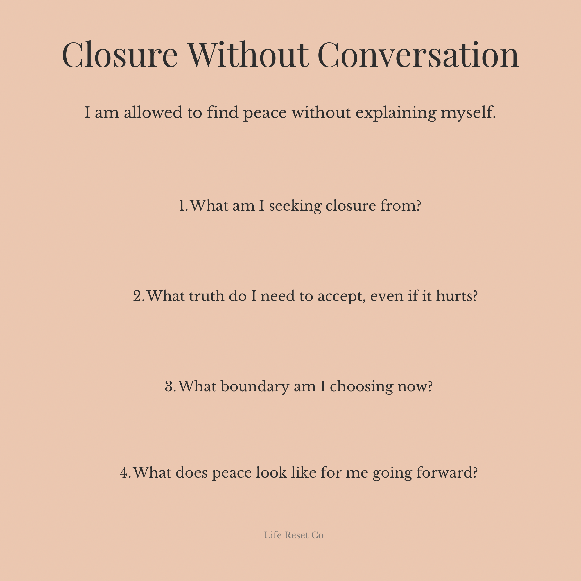 Closure Without Conversation – A 5-Page Digital Reflection Journal (Digital Download)