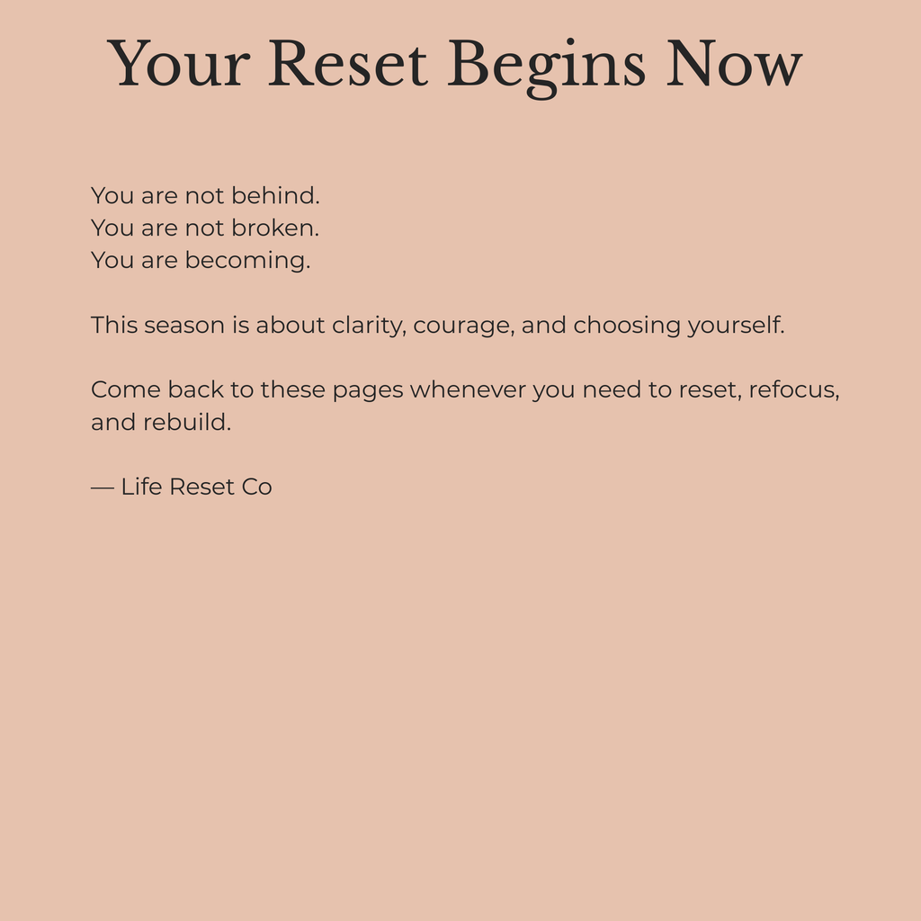 Life Reset Starter Pack (Printable Journal & Reflection Pages) Digital Download