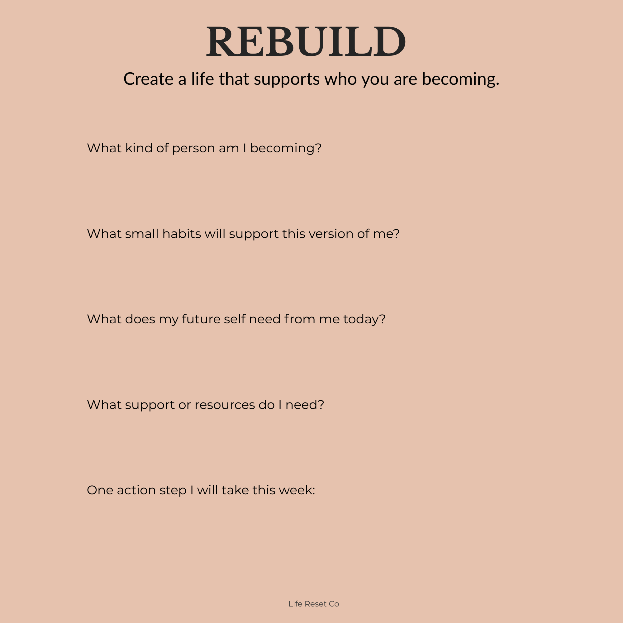 Life Reset Starter Pack (Printable Journal & Reflection Pages) Digital Download
