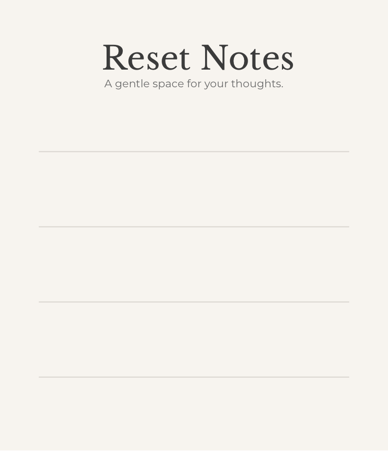 Reset Notes – A Gentle Space for Your Thoughts (Digital PDF)