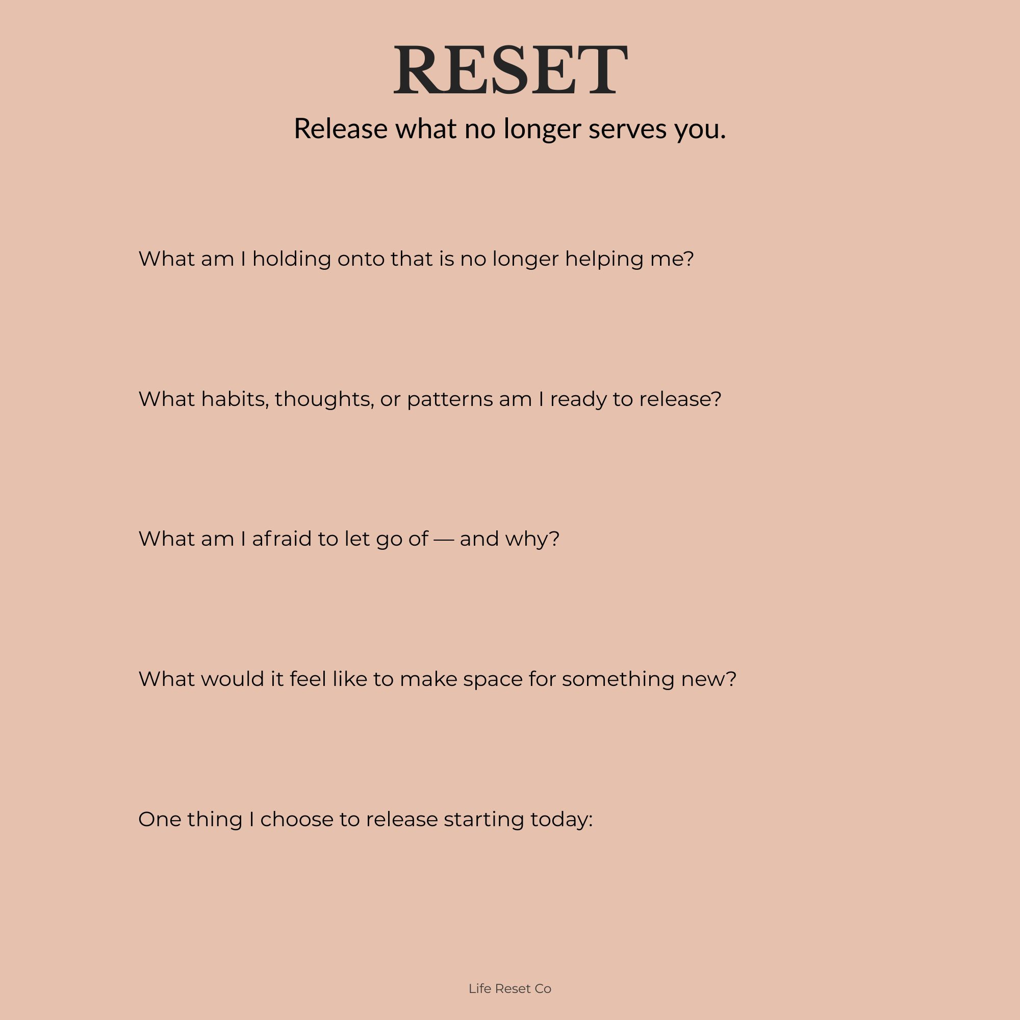 Life Reset Starter Pack (Printable Journal & Reflection Pages) Digital Download