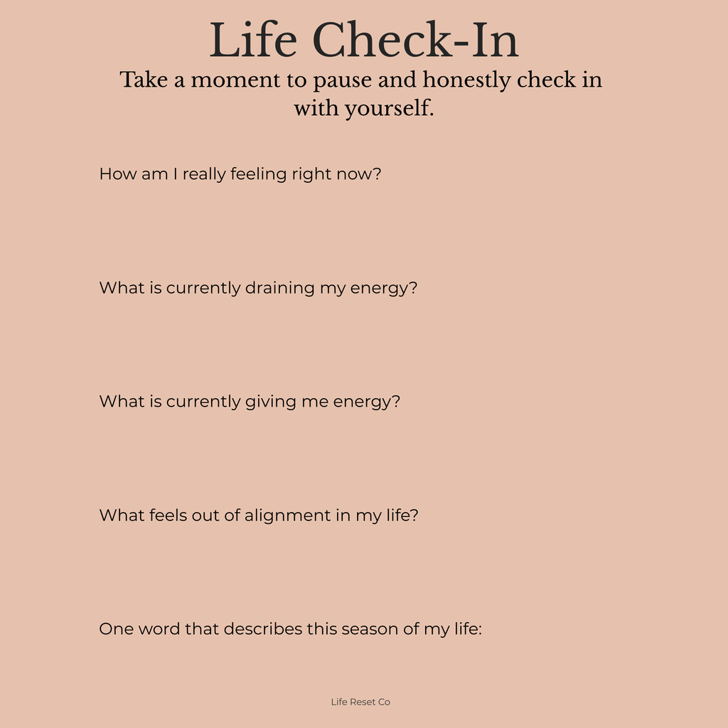 Life Reset Starter Pack (Printable Journal & Reflection Pages) Digital Download