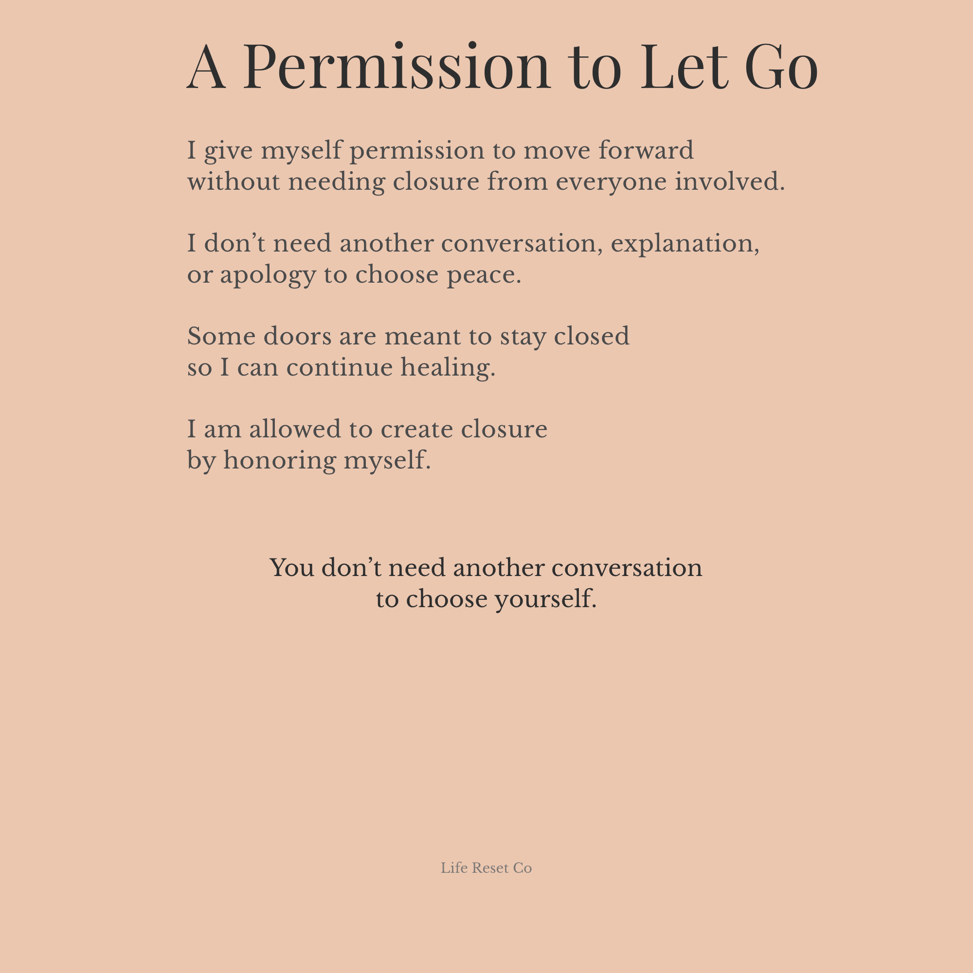 Closure Without Conversation – A 5-Page Digital Reflection Journal (Digital Download)